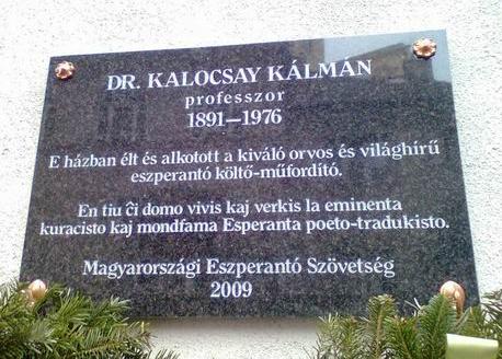 Emléktáblát avattak Kalocsay Kálmán orvosprofesszor tiszteletére