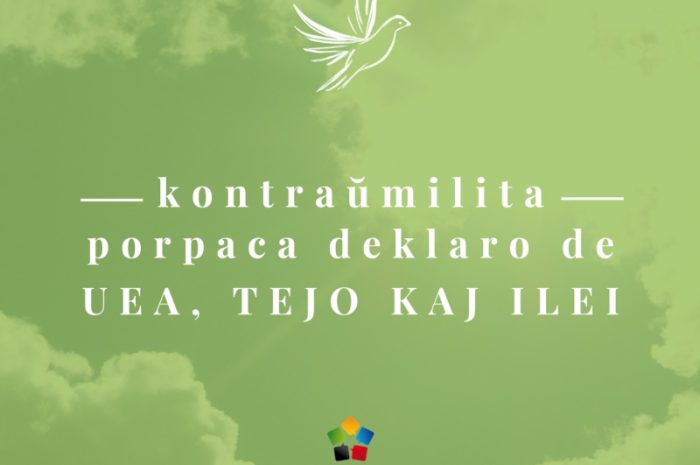 Az UEA, a TEJO és az ILEI nyilatkozata a háború ellen, a béke mellett